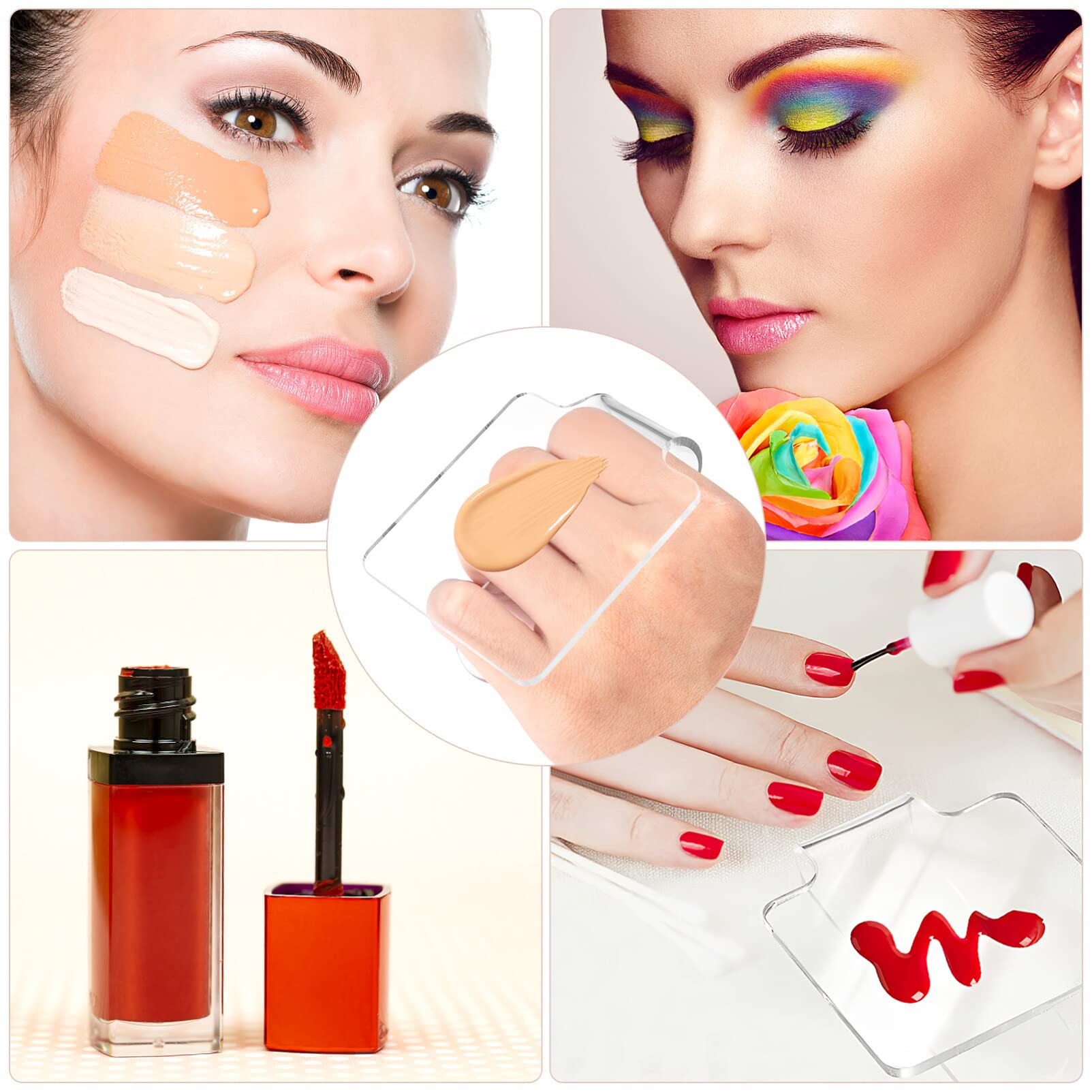 Amazon.com : FRCOLOR Acrylic Makeup Mixing Palette Hand Tray